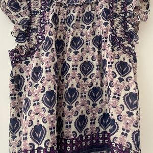 Sea New York, purple floral top, size XS